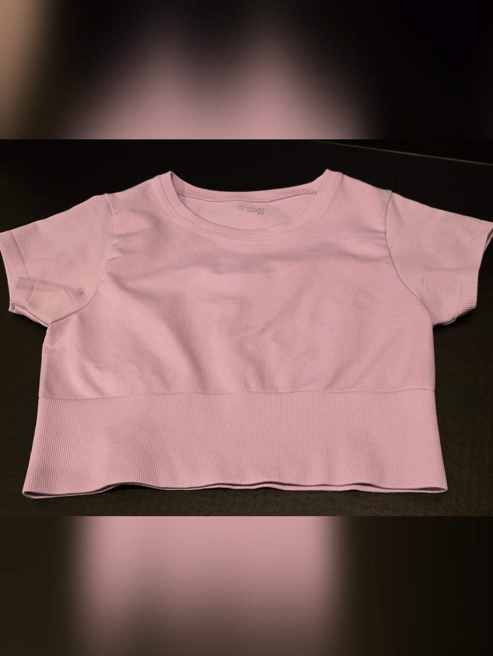 aerie Lavender Cropped Rib-Hem Top